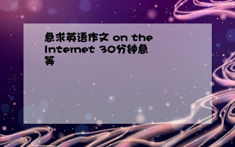 急求英语作文 on the lnternet 30分钟急等