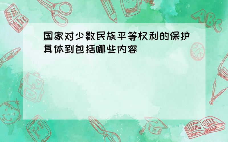 国家对少数民族平等权利的保护具体到包括哪些内容