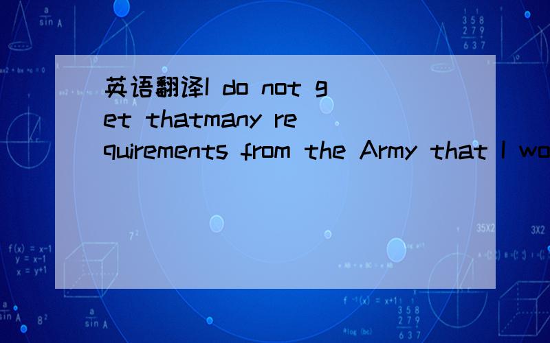 英语翻译I do not get thatmany requirements from the Army that I would call training requirements apartfrom those kinds of things that we would want to do anyway; recently suicide training.