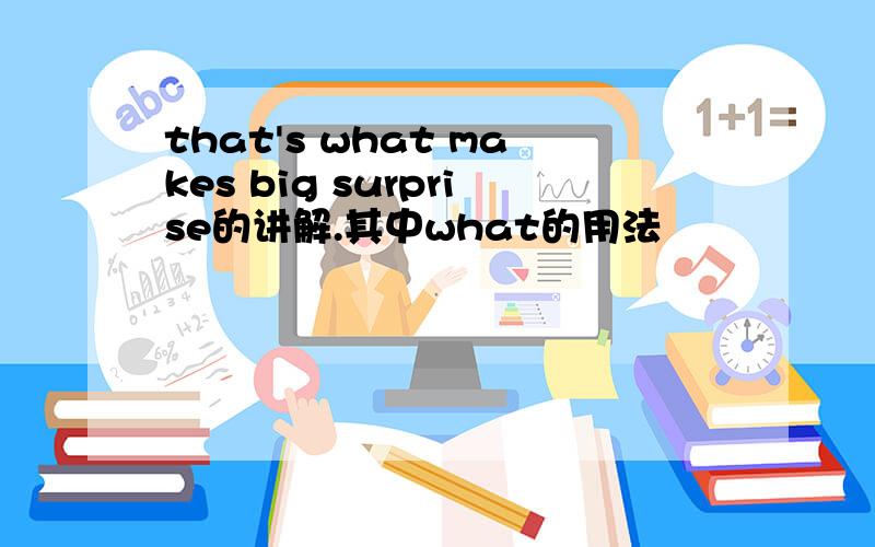 that's what makes big surprise的讲解.其中what的用法