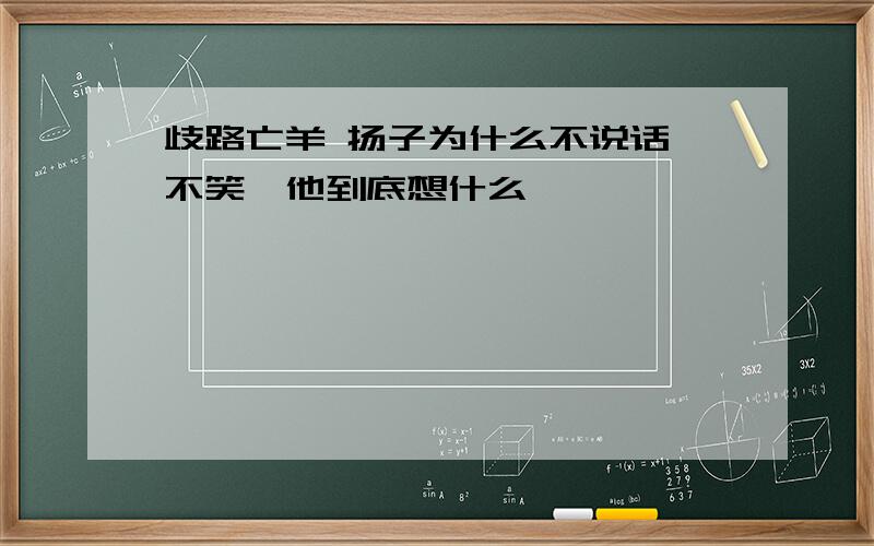 歧路亡羊 扬子为什么不说话,不笑,他到底想什么