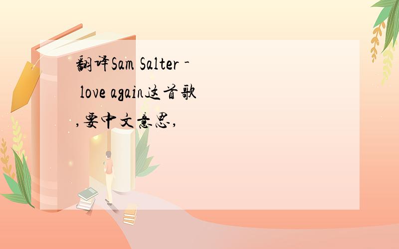 翻译Sam Salter - love again这首歌,要中文意思,