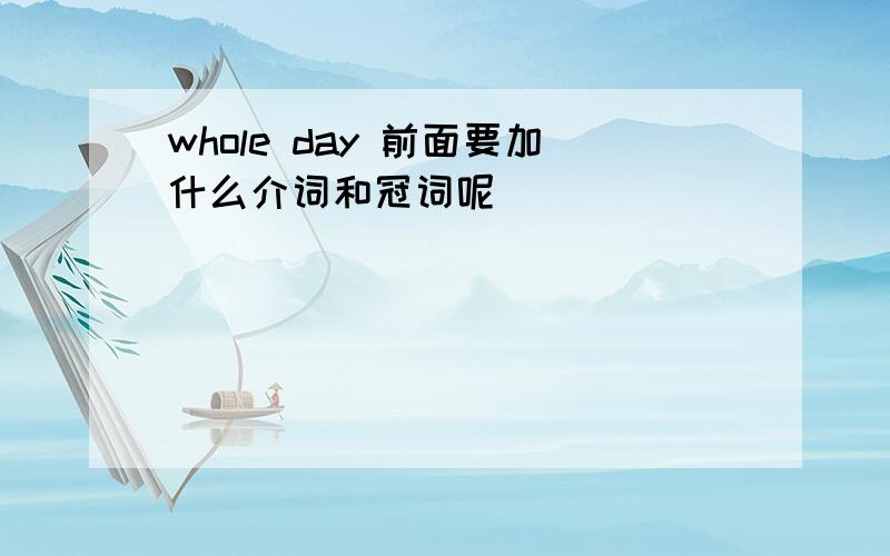 whole day 前面要加什么介词和冠词呢