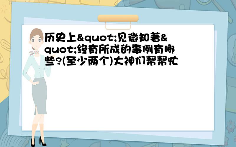 历史上"见微知著"终有所成的事例有哪些?(至少两个)大神们帮帮忙