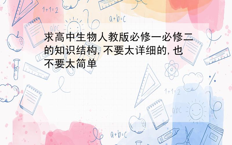 求高中生物人教版必修一必修二的知识结构,不要太详细的,也不要太简单