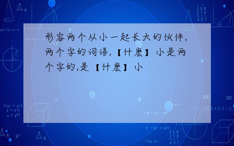 形容两个从小一起长大的伙伴,两个字的词语,【什麽】小是两个字的,是【什麽】小