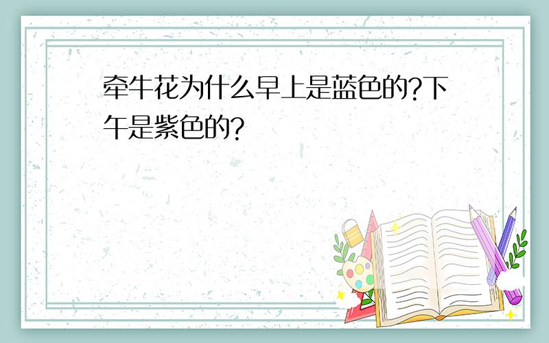 牵牛花为什么早上是蓝色的?下午是紫色的?