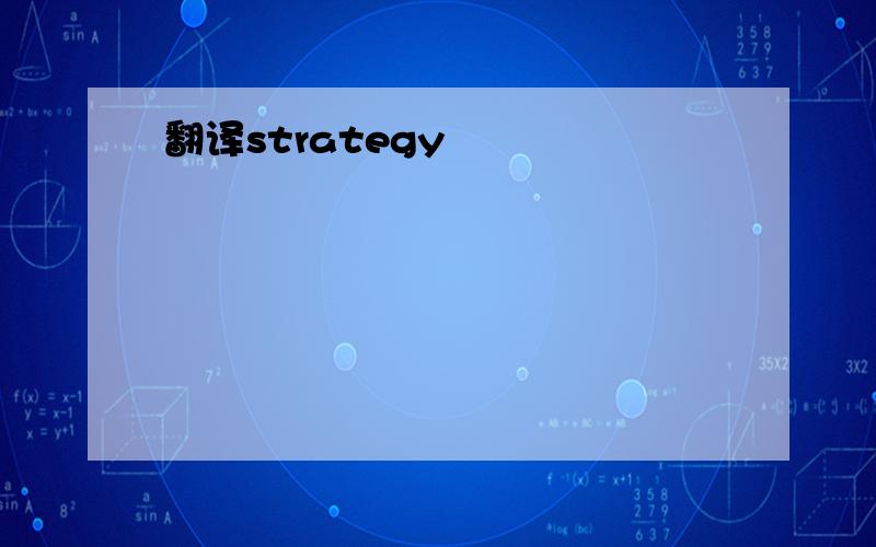 翻译strategy