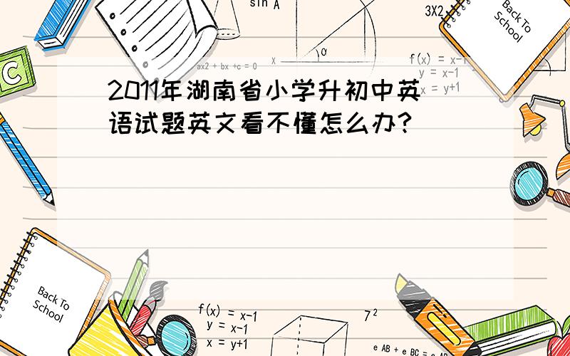 2011年湖南省小学升初中英语试题英文看不懂怎么办?