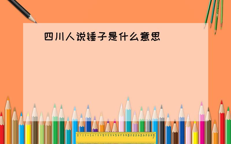 四川人说锤子是什么意思