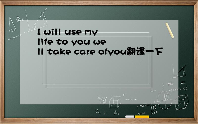 I will use my life to you well take care ofyou翻译一下