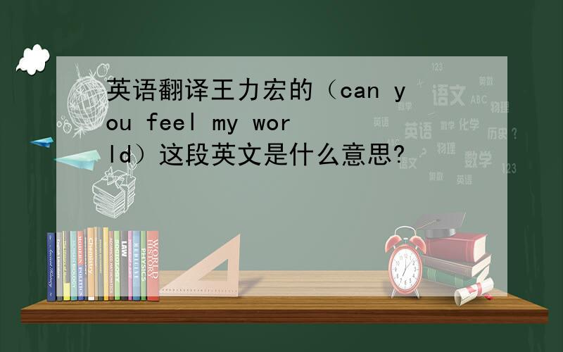 英语翻译王力宏的（can you feel my world）这段英文是什么意思?