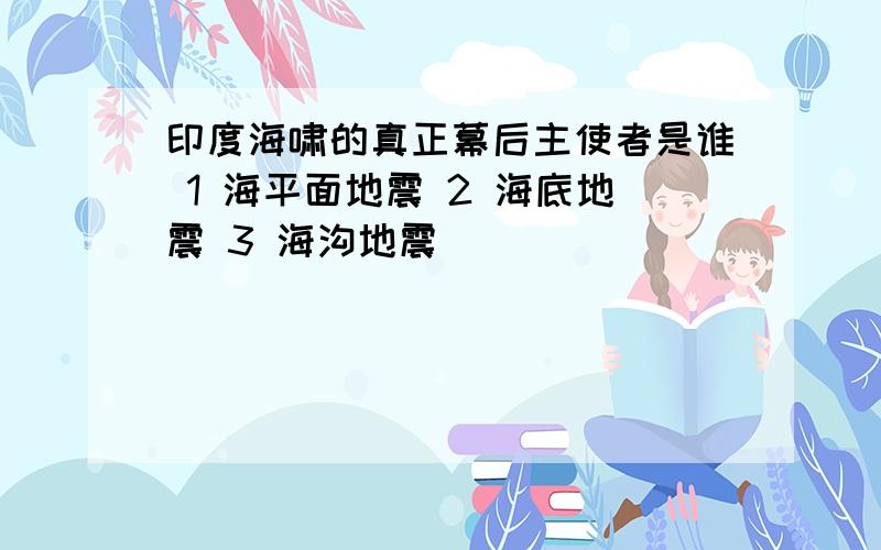 印度海啸的真正幕后主使者是谁 1 海平面地震 2 海底地震 3 海沟地震