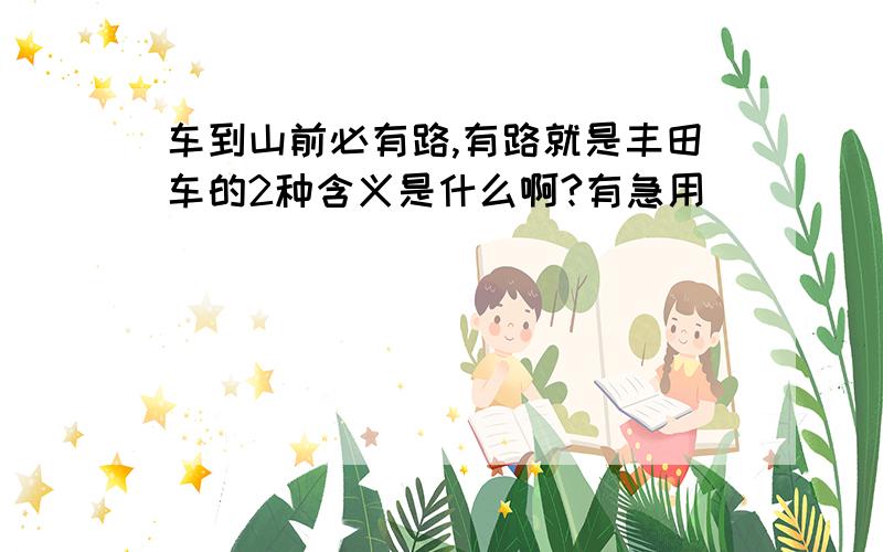 车到山前必有路,有路就是丰田车的2种含义是什么啊?有急用