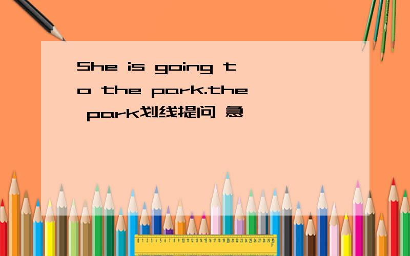 She is going to the park.the park划线提问 急,