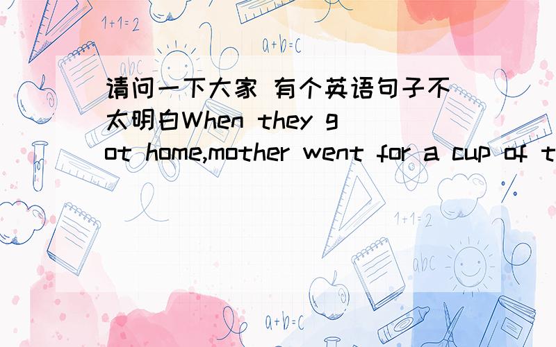 请问一下大家 有个英语句子不太明白When they got home,mother went for a cup of tea,her hands shaking  为什么最后 的shake要用ING形式?