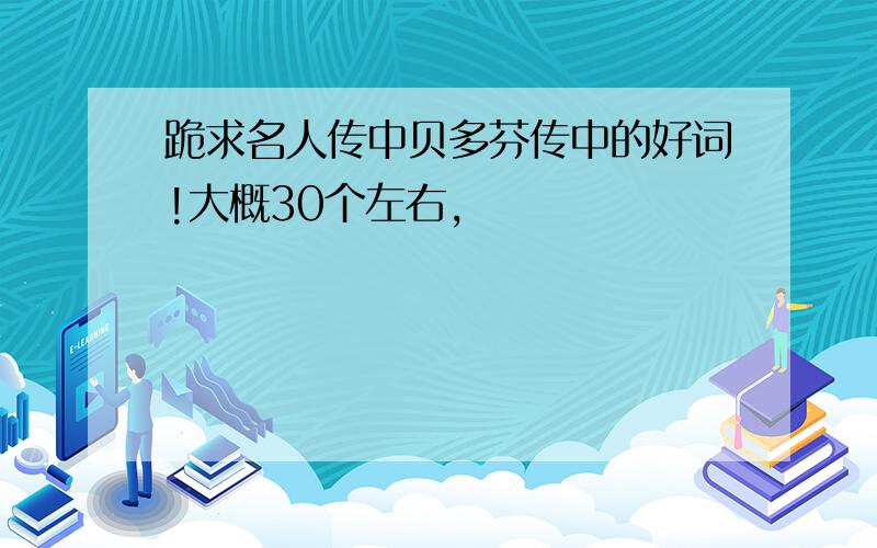 跪求名人传中贝多芬传中的好词!大概30个左右,