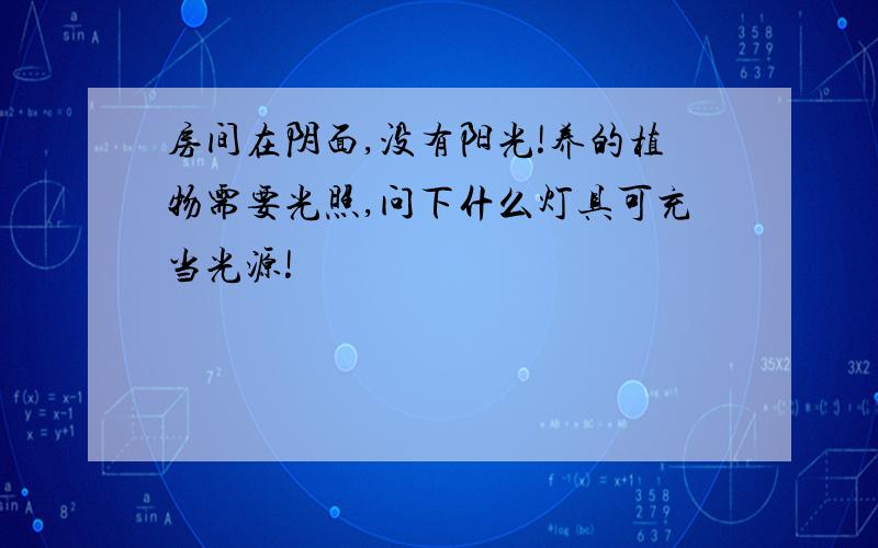 房间在阴面,没有阳光!养的植物需要光照,问下什么灯具可充当光源!