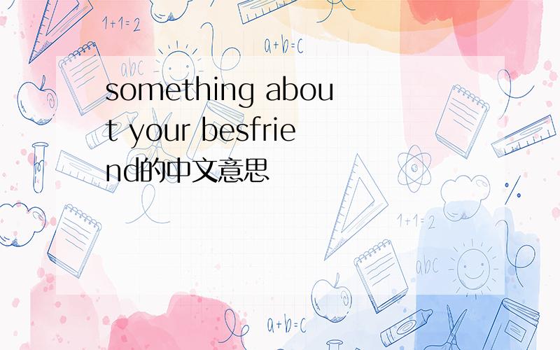 something about your besfriend的中文意思