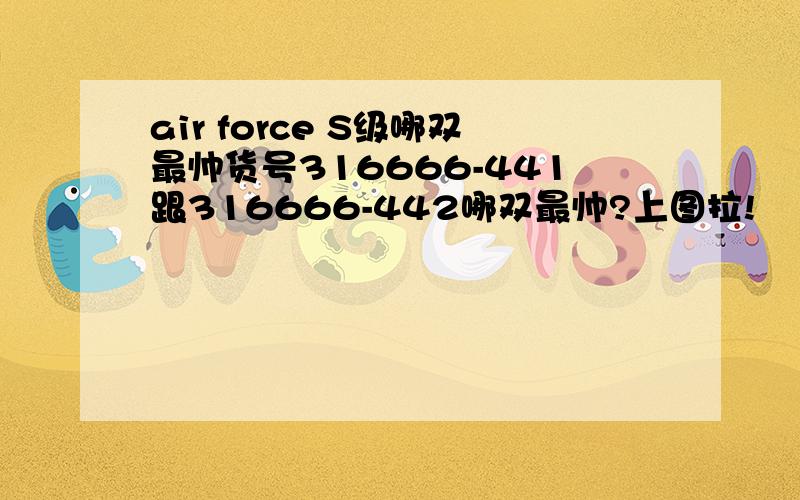 air force S级哪双最帅货号316666-441跟316666-442哪双最帅?上图拉!