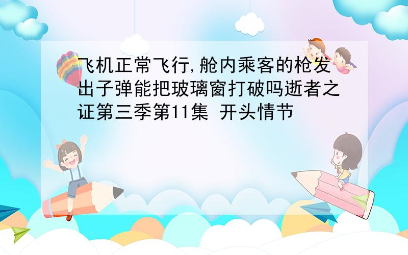 飞机正常飞行,舱内乘客的枪发出子弹能把玻璃窗打破吗逝者之证第三季第11集 开头情节