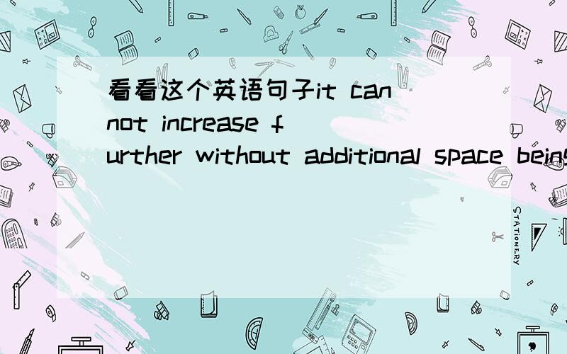 看看这个英语句子it cannot increase further without additional space being rented.最后那个being rented 我能不能用which is rented 代替?或者直接用rented 代替呢?为什么which is rented不能代替呢？这不是一个从句吗