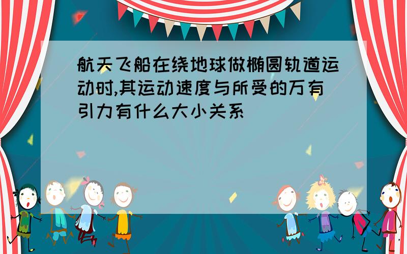 航天飞船在绕地球做椭圆轨道运动时,其运动速度与所受的万有引力有什么大小关系