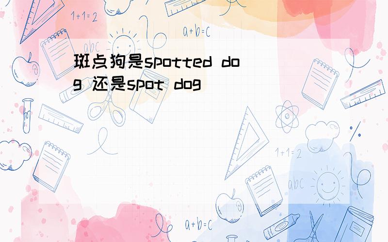 斑点狗是spotted dog 还是spot dog