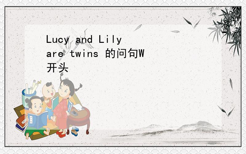 Lucy and Lily are twins 的问句W开头