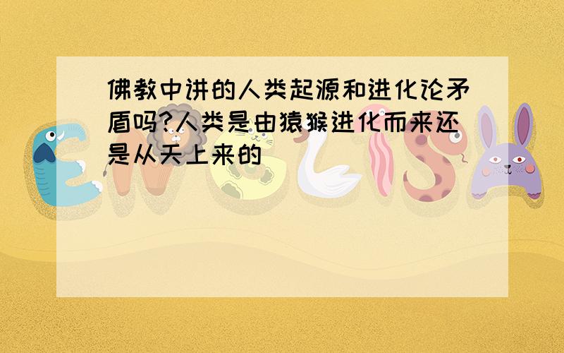 佛教中讲的人类起源和进化论矛盾吗?人类是由猿猴进化而来还是从天上来的