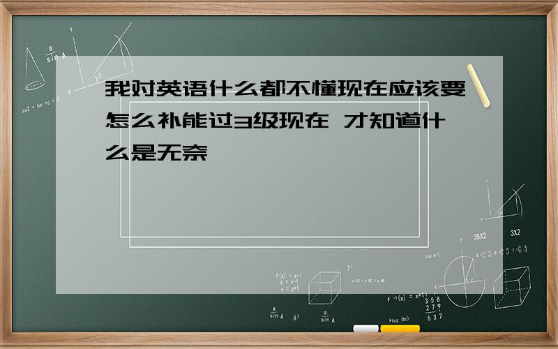 我对英语什么都不懂现在应该要怎么补能过3级现在 才知道什么是无奈