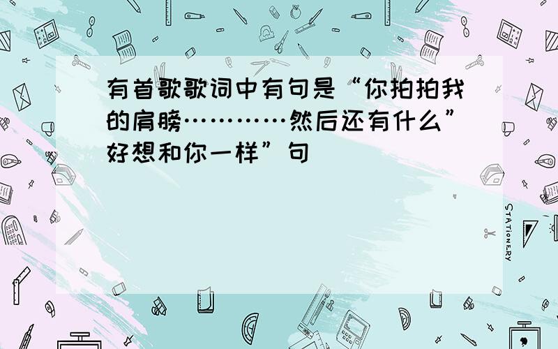 有首歌歌词中有句是“你拍拍我的肩膀…………然后还有什么”好想和你一样”句