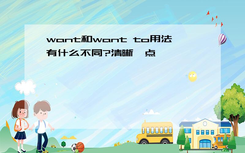 want和want to用法有什么不同?清晰一点