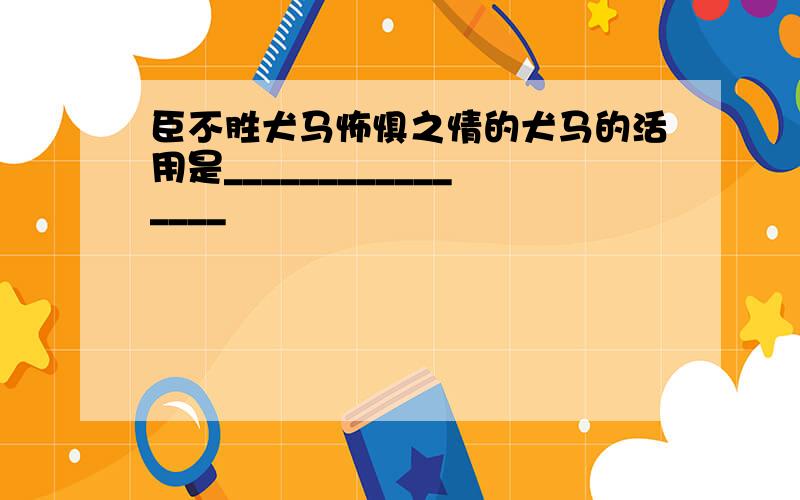 臣不胜犬马怖惧之情的犬马的活用是________________