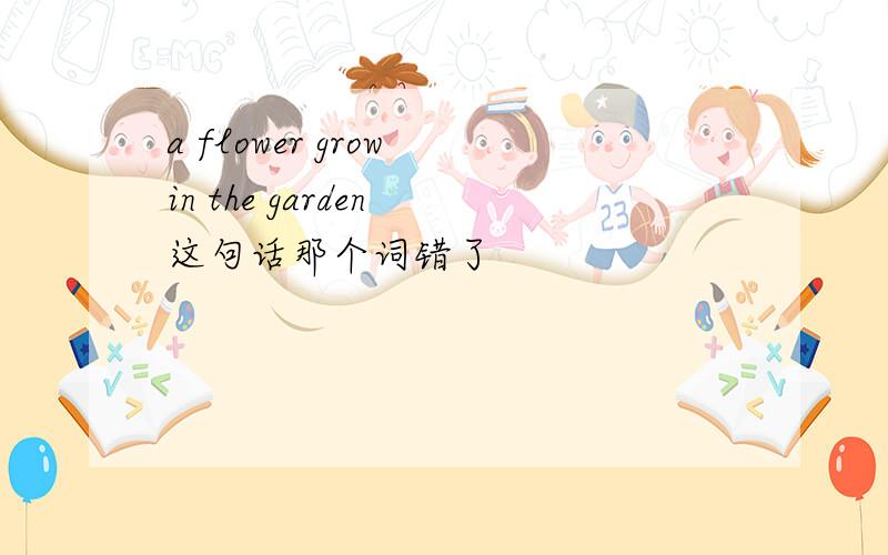 a flower grow in the garden 这句话那个词错了