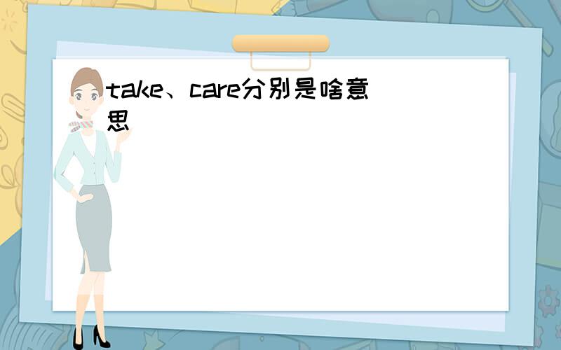 take、care分别是啥意思