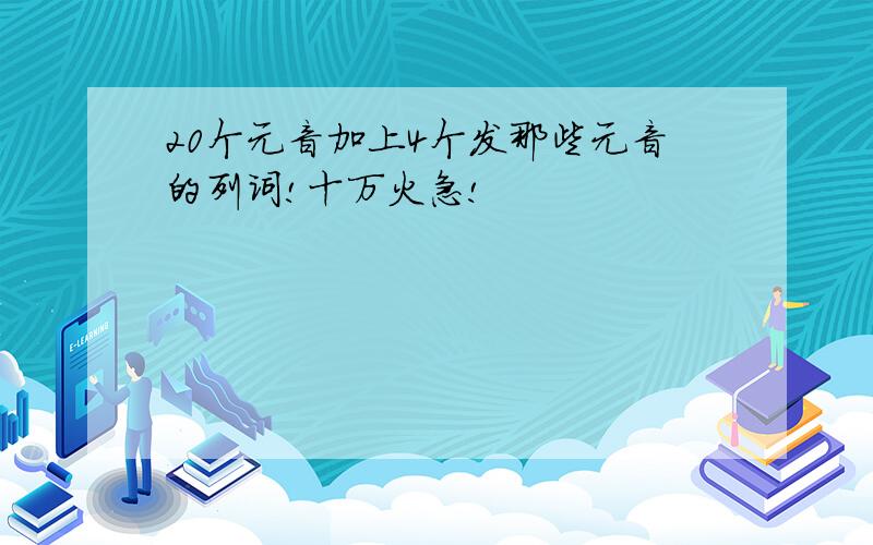 20个元音加上4个发那些元音的列词!十万火急!