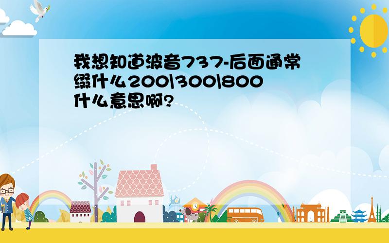 我想知道波音737-后面通常缀什么200\300\800什么意思啊?