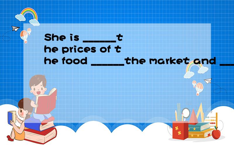 She is ______the prices of the food ______the market and ______the supermarket.I like ______(steam )fish ,______(bake)potatoes,_______(fry)cabbage and ______(boil)eggs in the morning.Don't touch the ______(boil)water .It's very hot.______(freeze) foo