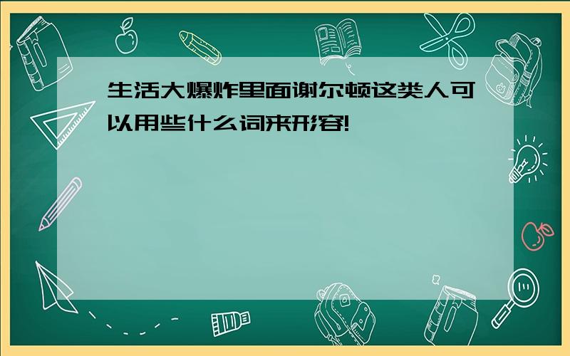 生活大爆炸里面谢尔顿这类人可以用些什么词来形容!