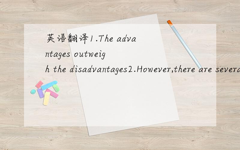 英语翻译1.The advantages outweigh the disadvantages2.However,there are several factors for…to consider3.There could be no doubt that…has drawbacks as well as merits.4.A is superior to B=B is inferior to A5.When asked the question whether A is