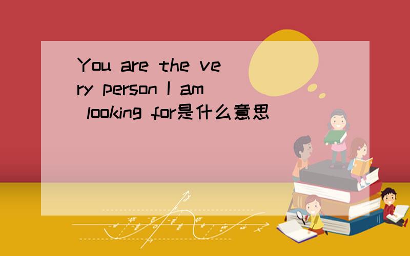 You are the very person I am looking for是什么意思