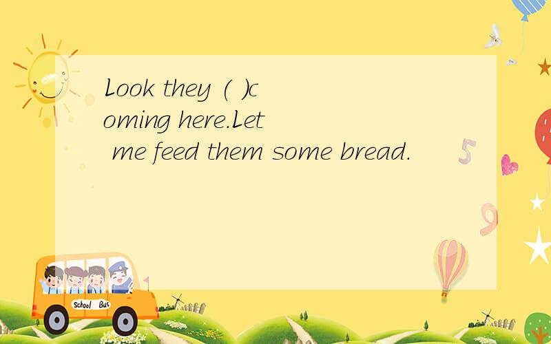 Look they ( )coming here.Let me feed them some bread.