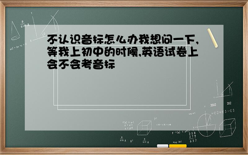 不认识音标怎么办我想问一下,等我上初中的时候,英语试卷上会不会考音标