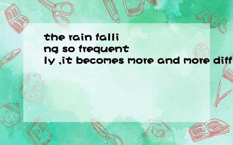 the rain falling so frequently ,it becomes more and more difficult to carry on_______ the rain falling so frequently ,it becomes more and more difficult to carry on the rescue work.A.since B.with C.as D.for\应该选B.为什么不是A?众所周知的