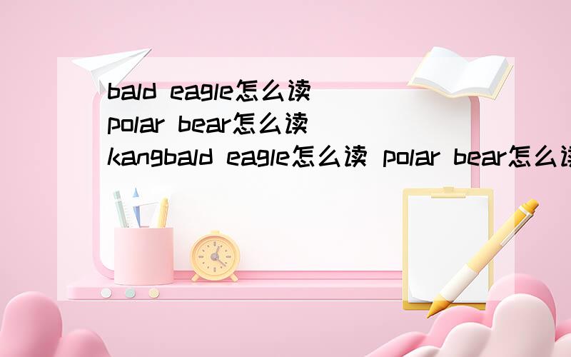 bald eagle怎么读 polar bear怎么读 kangbald eagle怎么读 polar bear怎么读 kangaroo怎么读 Australia怎么读