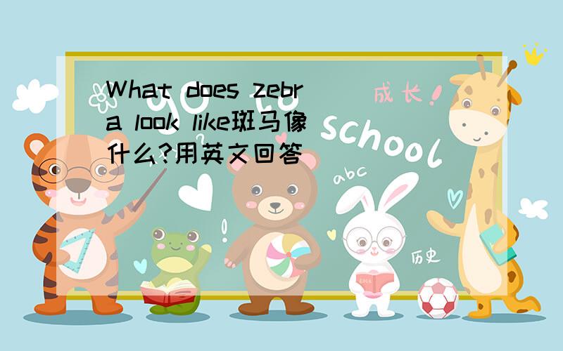 What does zebra look like斑马像什么?用英文回答