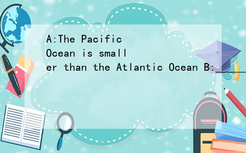 A:The Pacific Ocean is smaller than the Atlantic Ocean B:____________A:That`s rightB:I`m afraid you are wrongC:I agree with youD:No,i think so,too为什么答案是C不是B太平洋不是比大西洋大吗.还有.....Can we have a cake after dinner