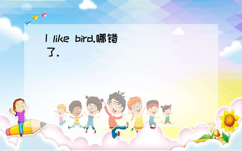 I like bird.哪错了.