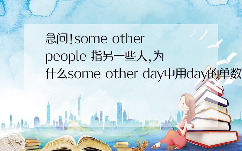 急问!some other people 指另一些人,为什么some other day中用day的单数而不是复数?